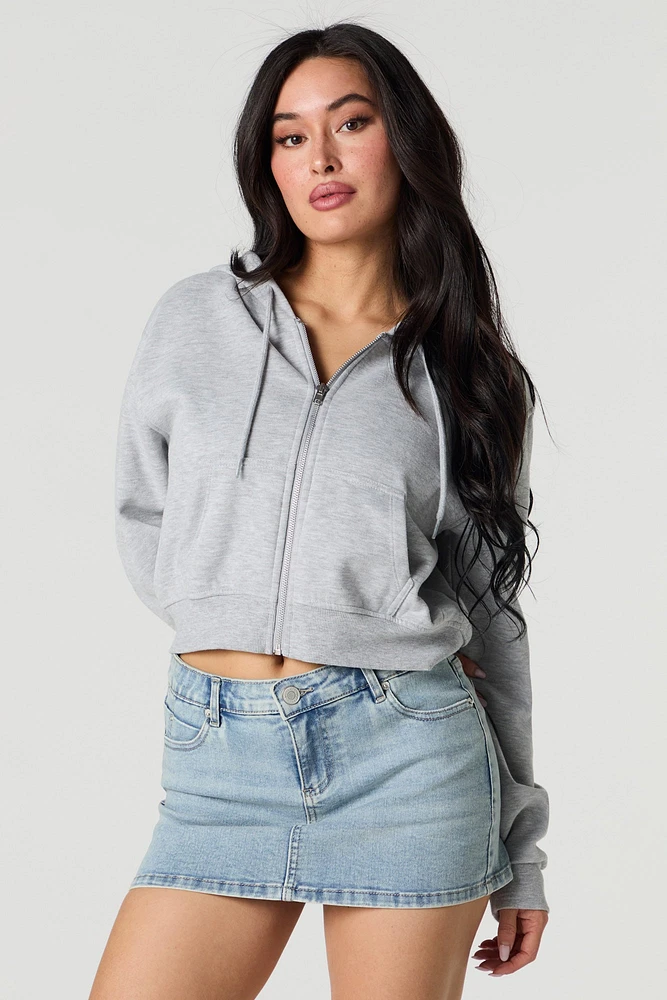 Minijupe-short en denim avec poches arrière brodées