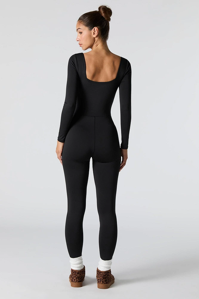 Contour Square Neck Long Sleeve Jumpsuit