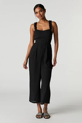 Ruffle Strap Tie Back Jumpsuit
