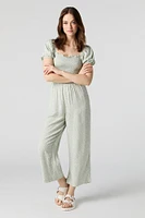 Printed Smocked Jumpsuit