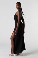 Twist Front Slit Leg Jumpsuit