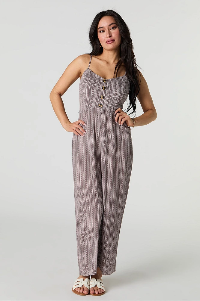 Buttoned Front Jumpsuit