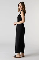 Smocked Flutter Strap Wide Leg Jumpsuit