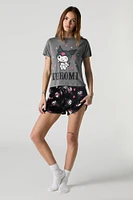 Hello Kitty & Friends T-Shirt Plush Short 2 Piece Pajama Set