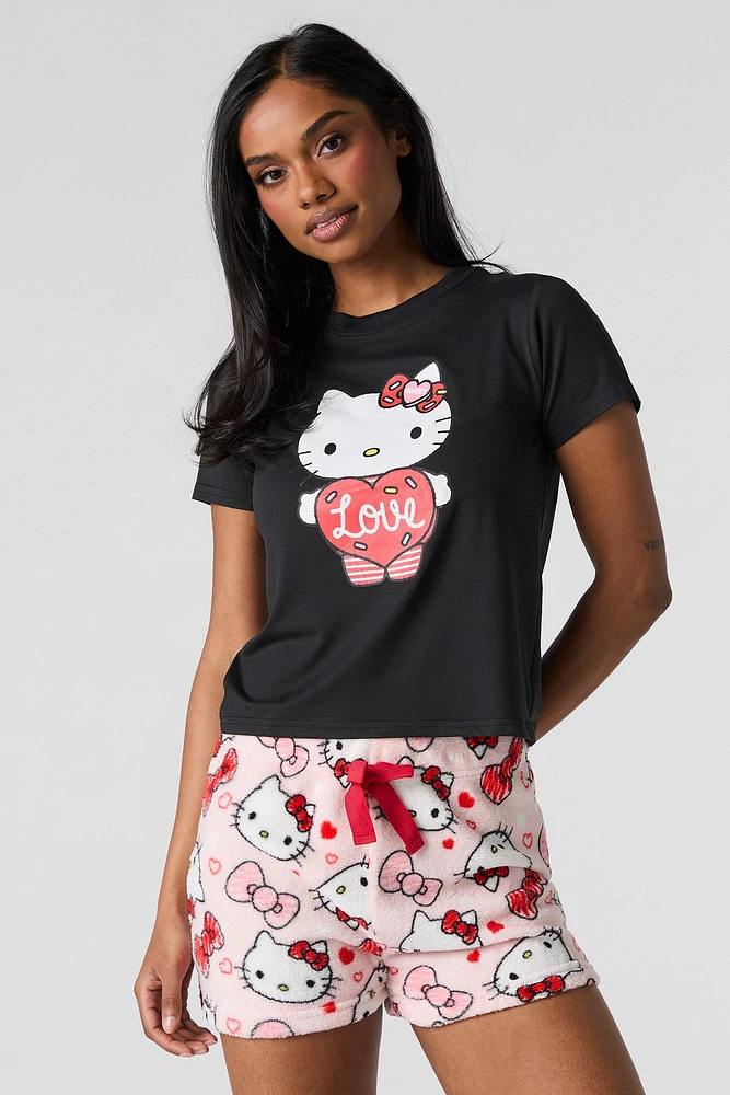 Ensemble pyjama avec t-shirt et short à imprimé Hello Kitty & Friends