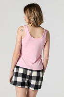 Sleep Graphic Tank and Plush Short 2 Piece Pajama Set