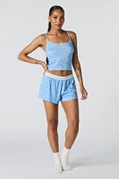 Pointelle Knit Tank & Short 2 Piece Pajama Set