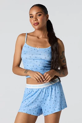 Pointelle Knit Tank & Short 2 Piece Pajama Set