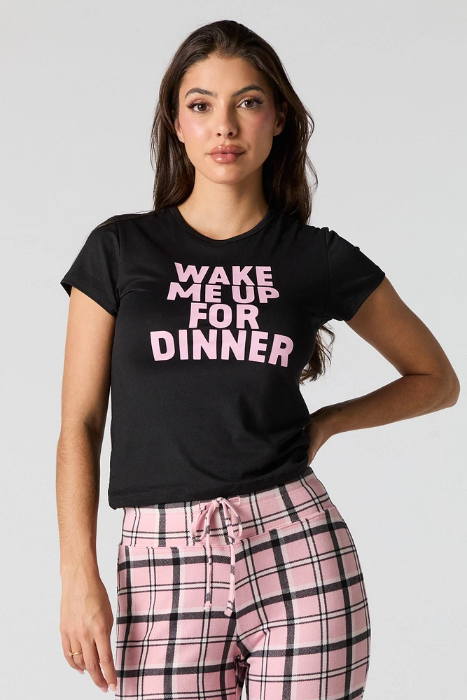 Graphic T-Shirt & Flare Pant 2 Piece Pajama Set