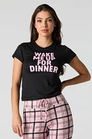 Graphic T-Shirt & Flare Pant 2 Piece Pajama Set