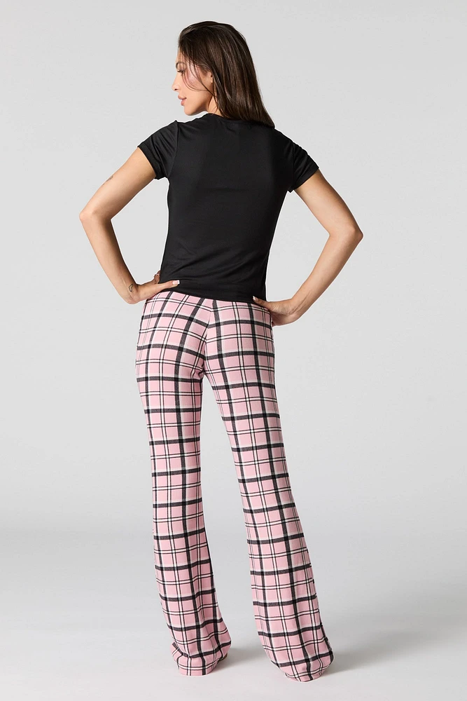 Graphic T-Shirt & Flare Pant 2 Piece Pajama Set