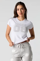 Ensemble-pyjama deux piÃ¨ces Ã  t-shirt imprimÃ© et pantalon Ã©vasÃ©