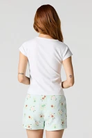 Short de pyjama pelucheux imprim