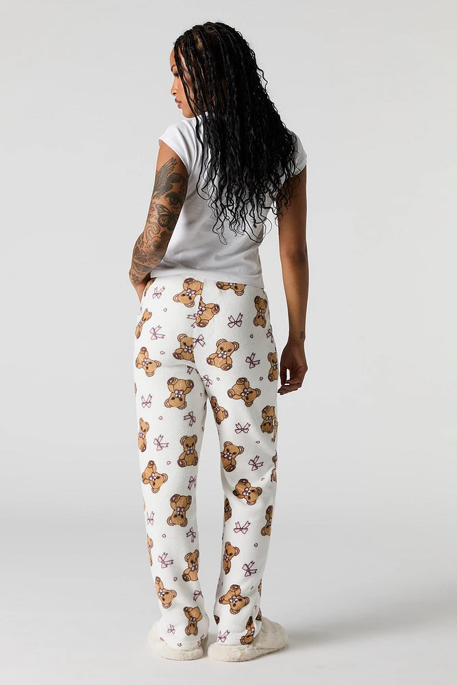 Pantalon de pyjama en peluche imprimé