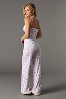 Ensemble pyjama avec débardeur côtelé doux à imprimé Playboy et pantalon