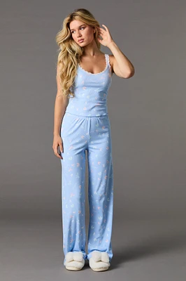 Playboy Soft Ribbed Tank & Pant 2 Piece Pajama Set