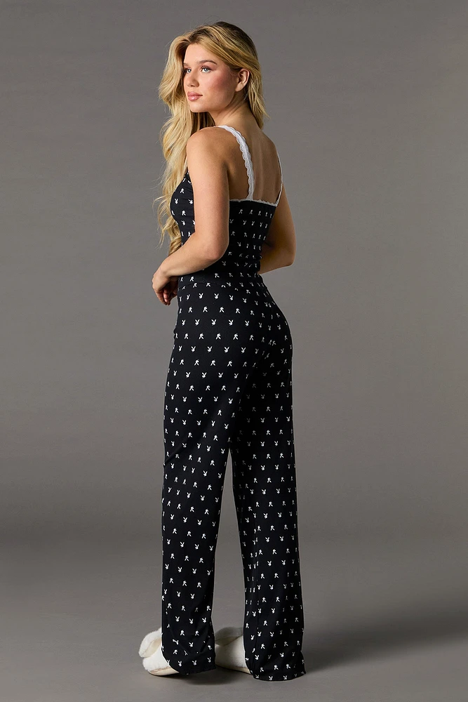 Playboy Soft Ribbed Tank & Pant 2 Piece Pajama Set