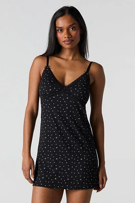 Lace Trim Pajama Dress