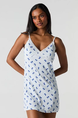 Lace Trim Pajama Dress