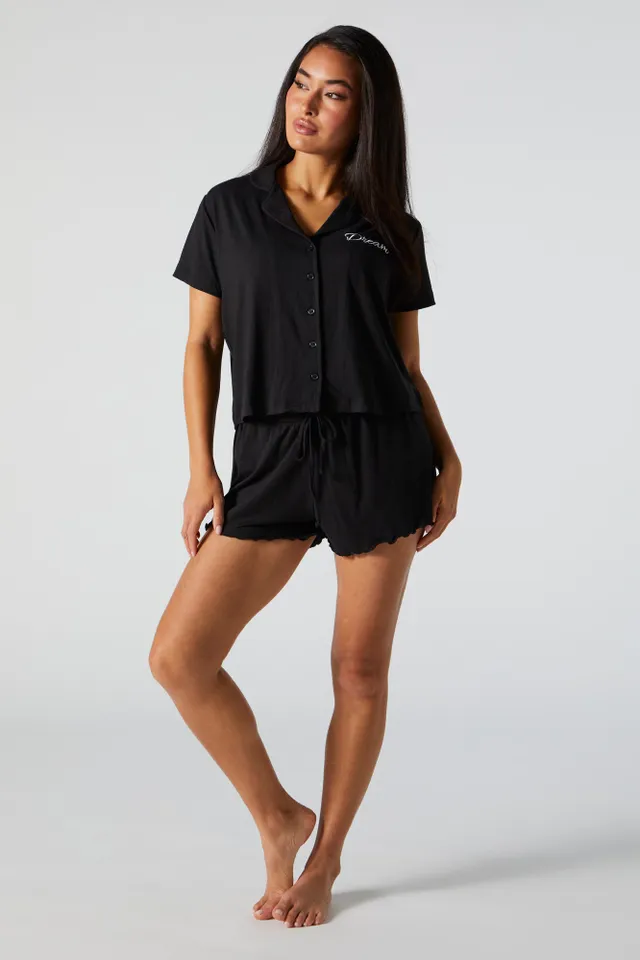 Embroidered logo lounge romper