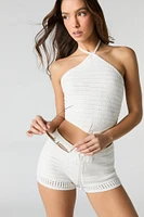 Short crocheté à taille coulissante