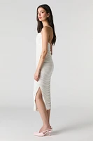 Mesh Ruched Midi Dress