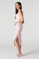 Mesh Ruched Midi Dress