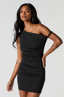 Contour Off Shoulder Ruched Mini Dress