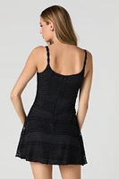 Lace Scoop Neck Mini Dress
