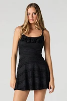 Lace Scoop Neck Mini Dress