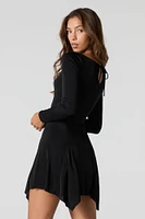 Asymmetrical Slinky Mini Dress