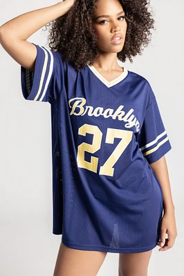 Los Angeles Graphic Mesh Jersey Dress