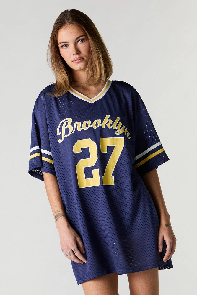 Los Angeles Graphic Mesh Jersey Dress