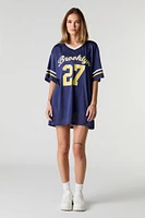 Los Angeles Graphic Mesh Jersey Dress