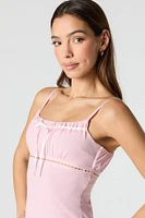Mesh Bow Front Mini Dress