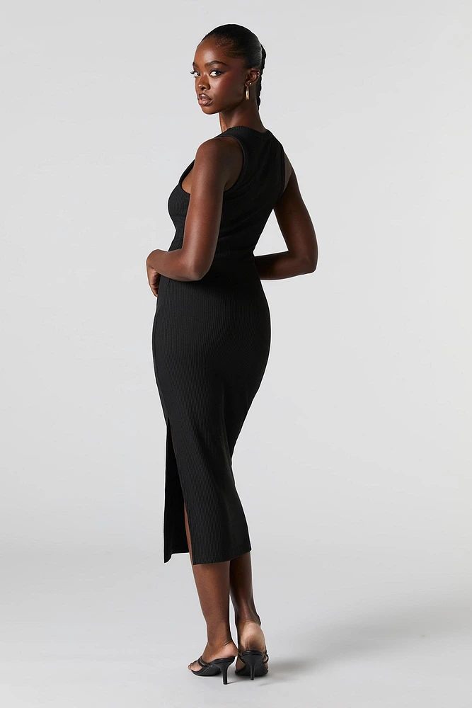 Ribbed Sleeveless Midi Dress
