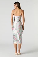 Satin Bustier Bodycon Midi Dress