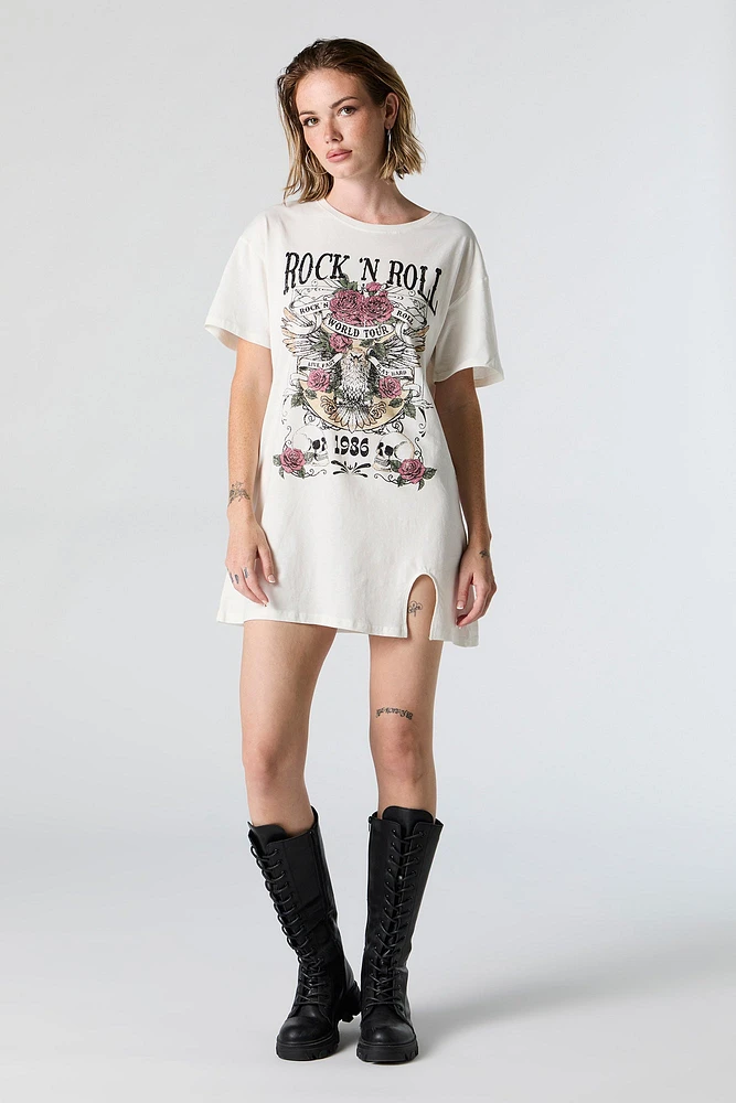 Rock n Roll Graphic T-Shirt Dress