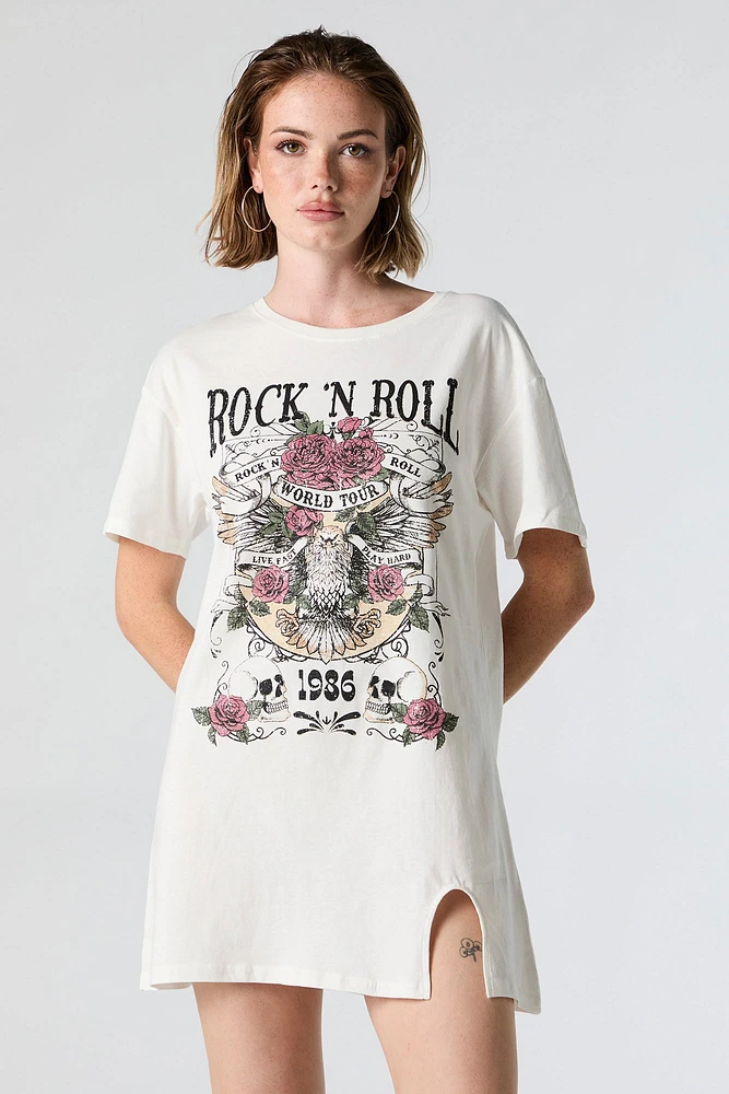 Rock n Roll Graphic T-Shirt Dress