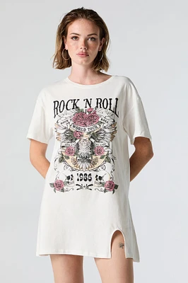 Rock n Roll Graphic T-Shirt Dress