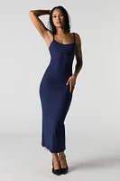 Ribbed Back Cut-Out Midi Dress