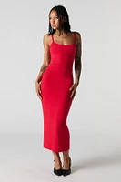 Ribbed Back Cut-Out Midi Dress