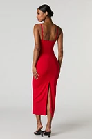 Contour Lace Trim Midi Dress
