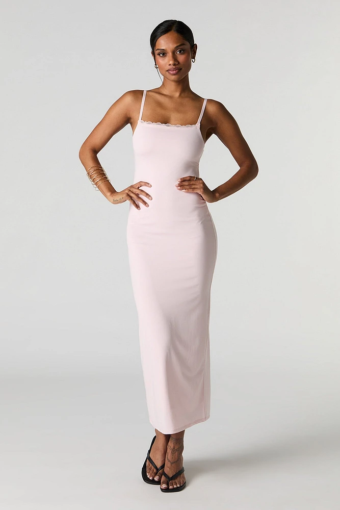 Contour Lace Trim Midi Dress