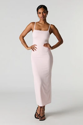 Contour Lace Trim Midi Dress