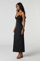 Contour V-Neck Lace Trim Midi Dress