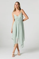 Chiffon V-Neck Asymmetrical Midi Length