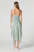 Chiffon V-Neck Asymmetrical Midi Length