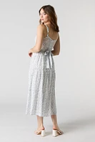 Tie Waist Tiered Midi Dress