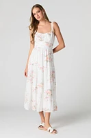 Tie Back Tiered Midi Dress